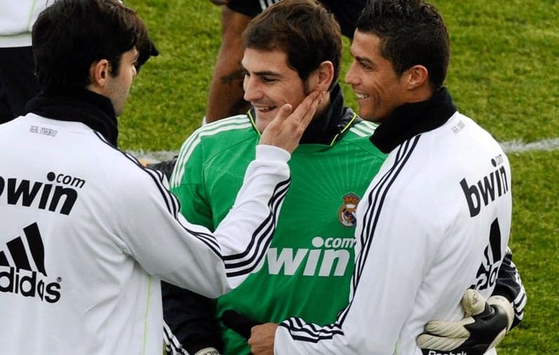 Kaká, Casillas e Cristiano Ronaldo (Foto: AFP)