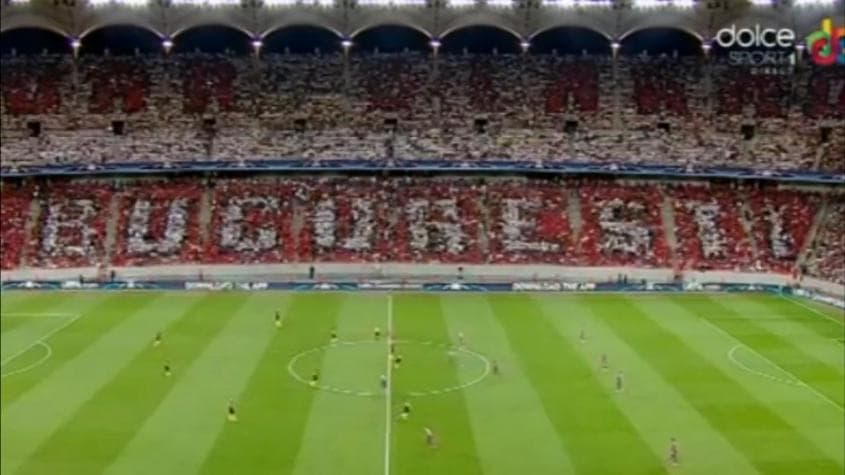 Mosaico da torcida do Steaua contra o City