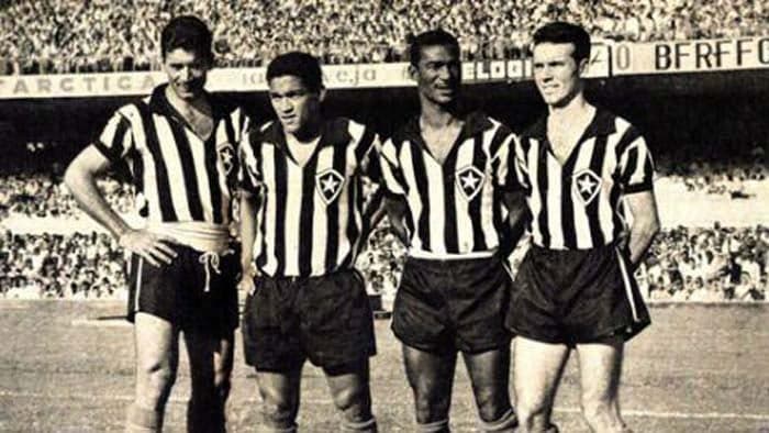 Garrincha, no Botafogo - Nilton Santos, Garrincha, Didi e Zagallo