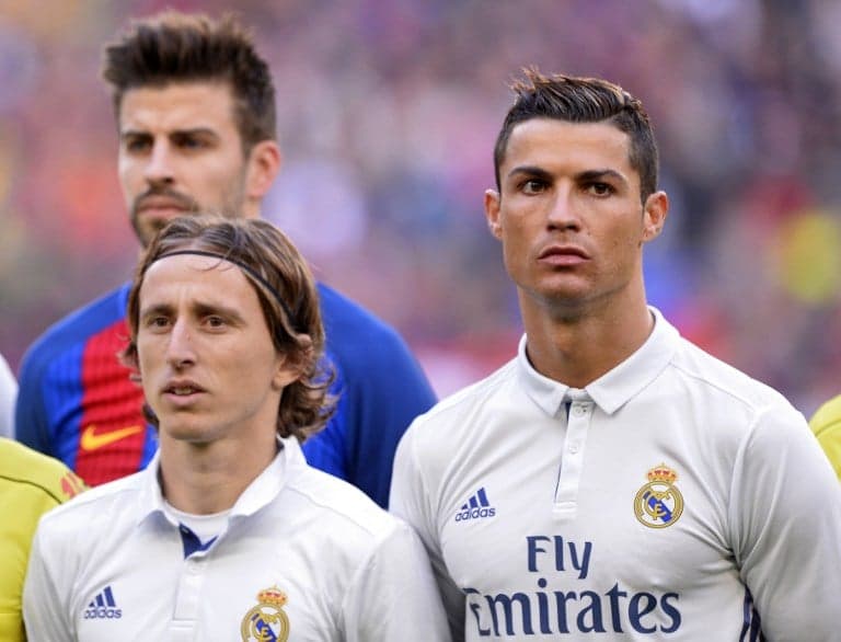 Cristiano Ronaldo, Modric e Piqué - Barcelona x Real Madrid