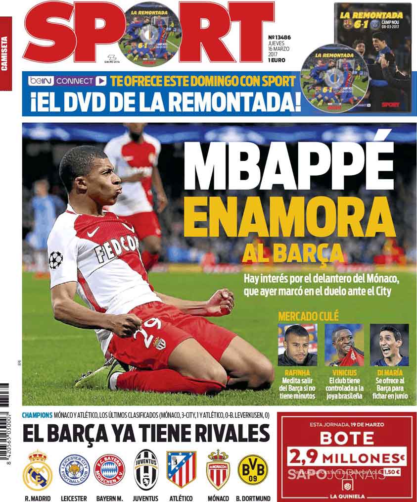 Jornal Sport de 16 de março