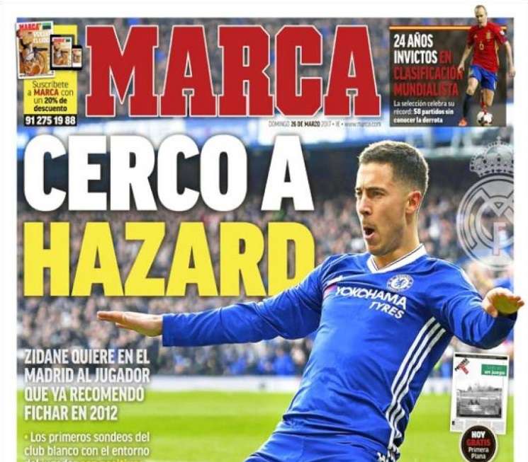 Capa do jornal Marca - Hazard