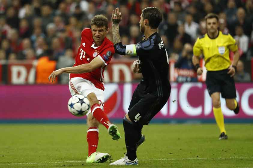 Müller e Sergio Ramos - Bayern de Munique x Real Madrid