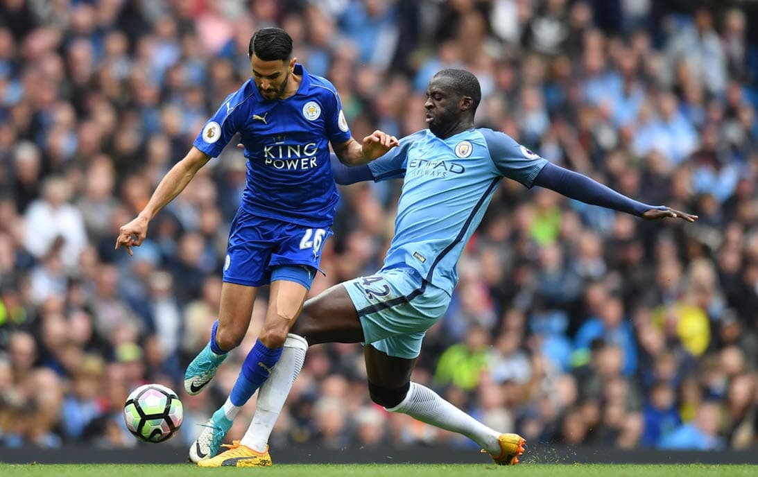 Yaya Touré e Mahrez - Manchester City x Leicester