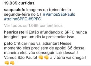 Henri Castelli e Pato - Instagram SPFC