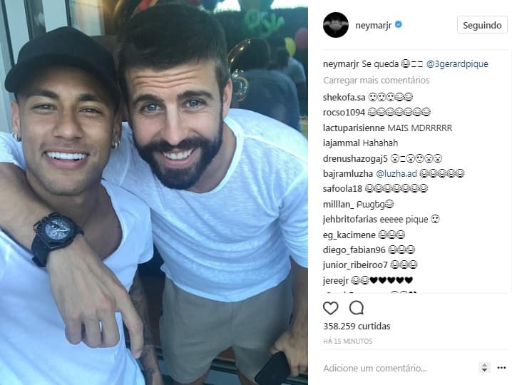Neymar e Piqué - Instagram