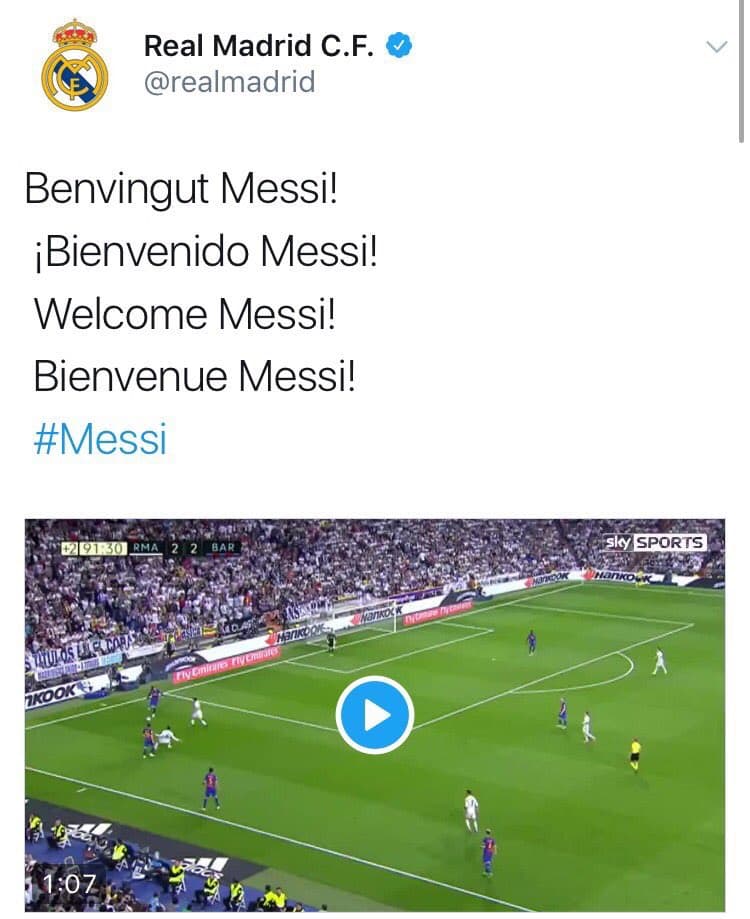 Messi anunciado no Real Madrid