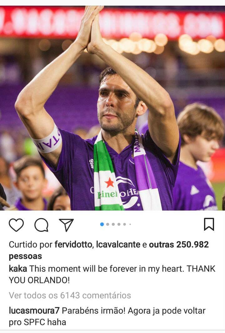 Lucas pede para Kaká voltar ao São Paulo