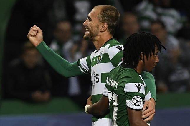 Bas Dost e Gelson Martins - Sporting x Olympiacos