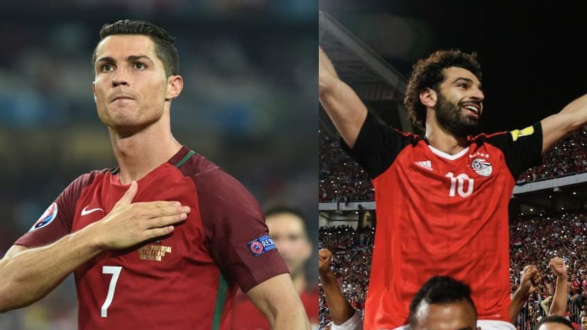 Cristiano Ronaldo (Portugal) e Salah (Egito)