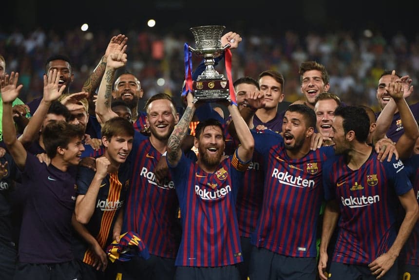 A conquista mais recente de Messi pelo Barcelona foi a Supercopa da Espanha. No total, o argentino tem oito canecos deste torneio