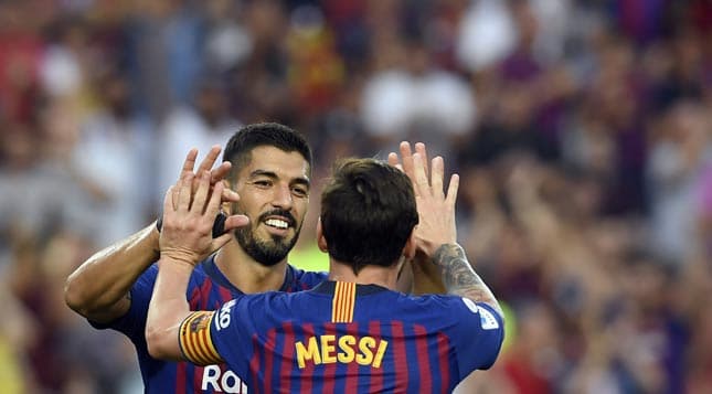 Messi e Suárez - Barcelona x Huesca
