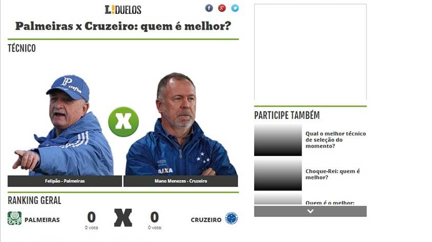 Duelo - Palmeiras x Cruzeiro