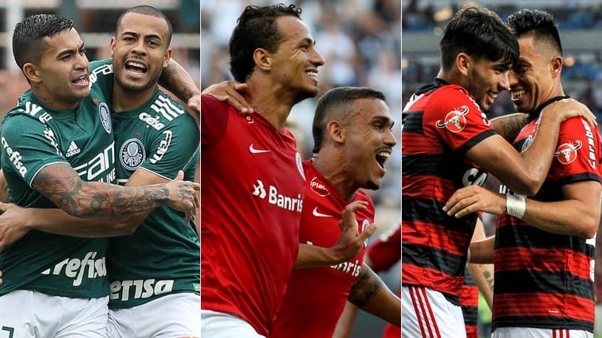 Montagem Palmeiras, Internacional e Flamengo