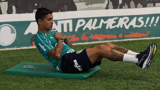 Dudu se reapresentou com o elenco do Palmeiras, nesta quinta-feira, após um mês de férias