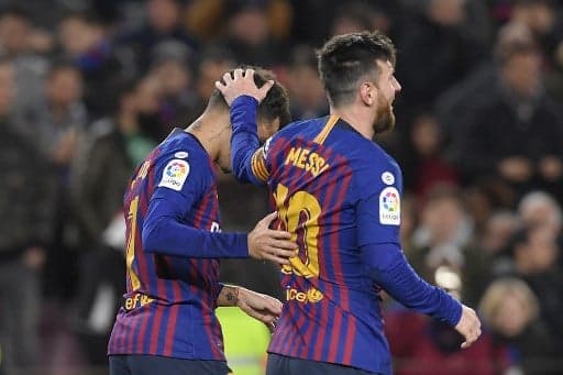 Coutinho e Messi - Barcelona x Sevilla