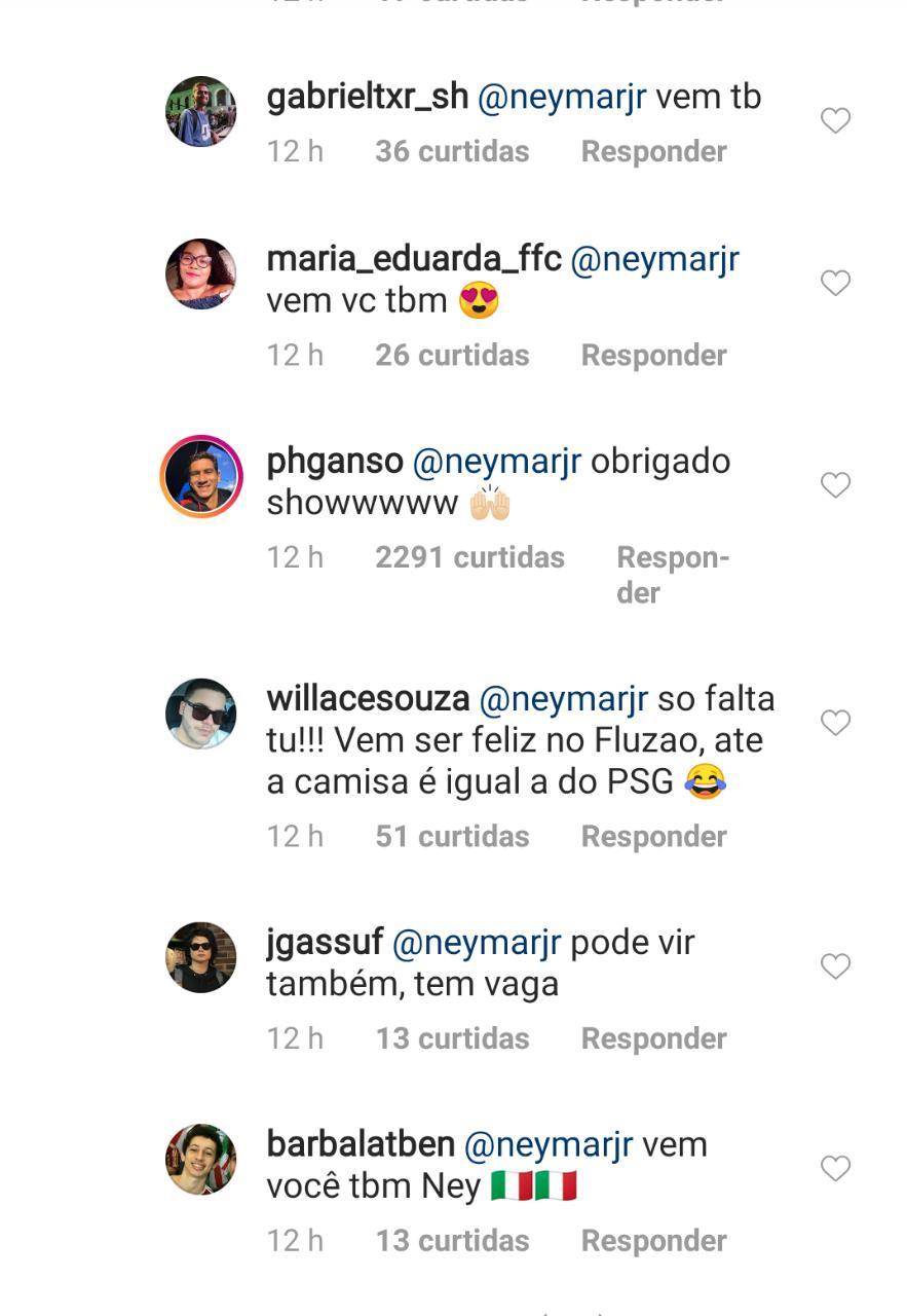 Ganso no Fluminense - Comentários no Instagram