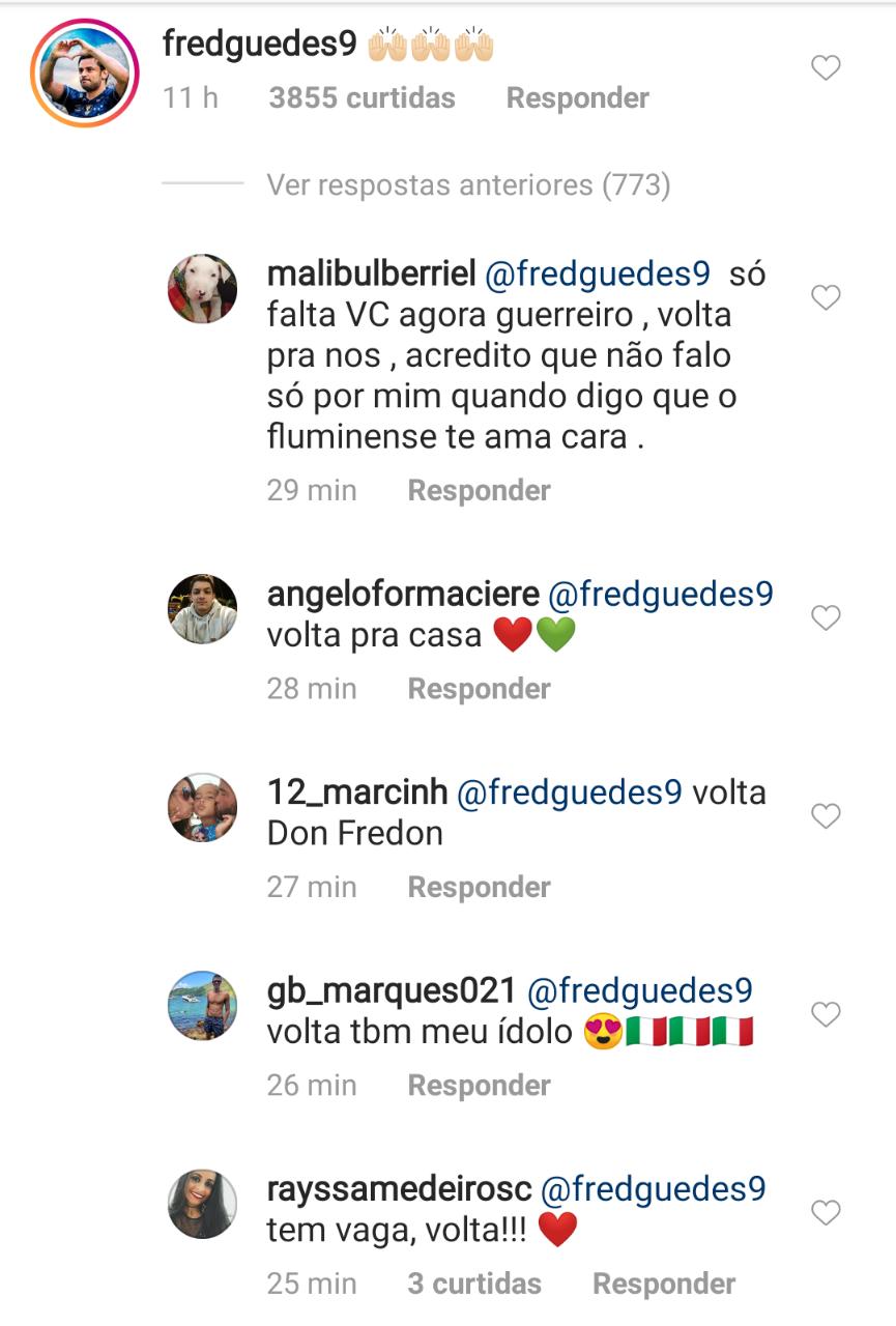 Ganso no Fluminense - Comentário no Instagram