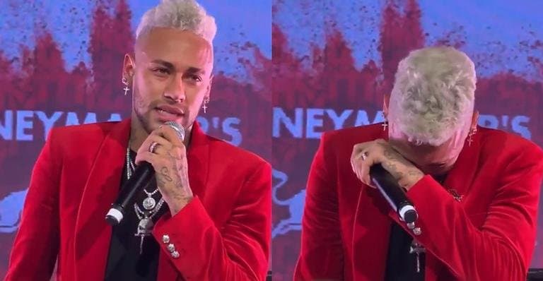 Neymar chorando em seu aniversário
