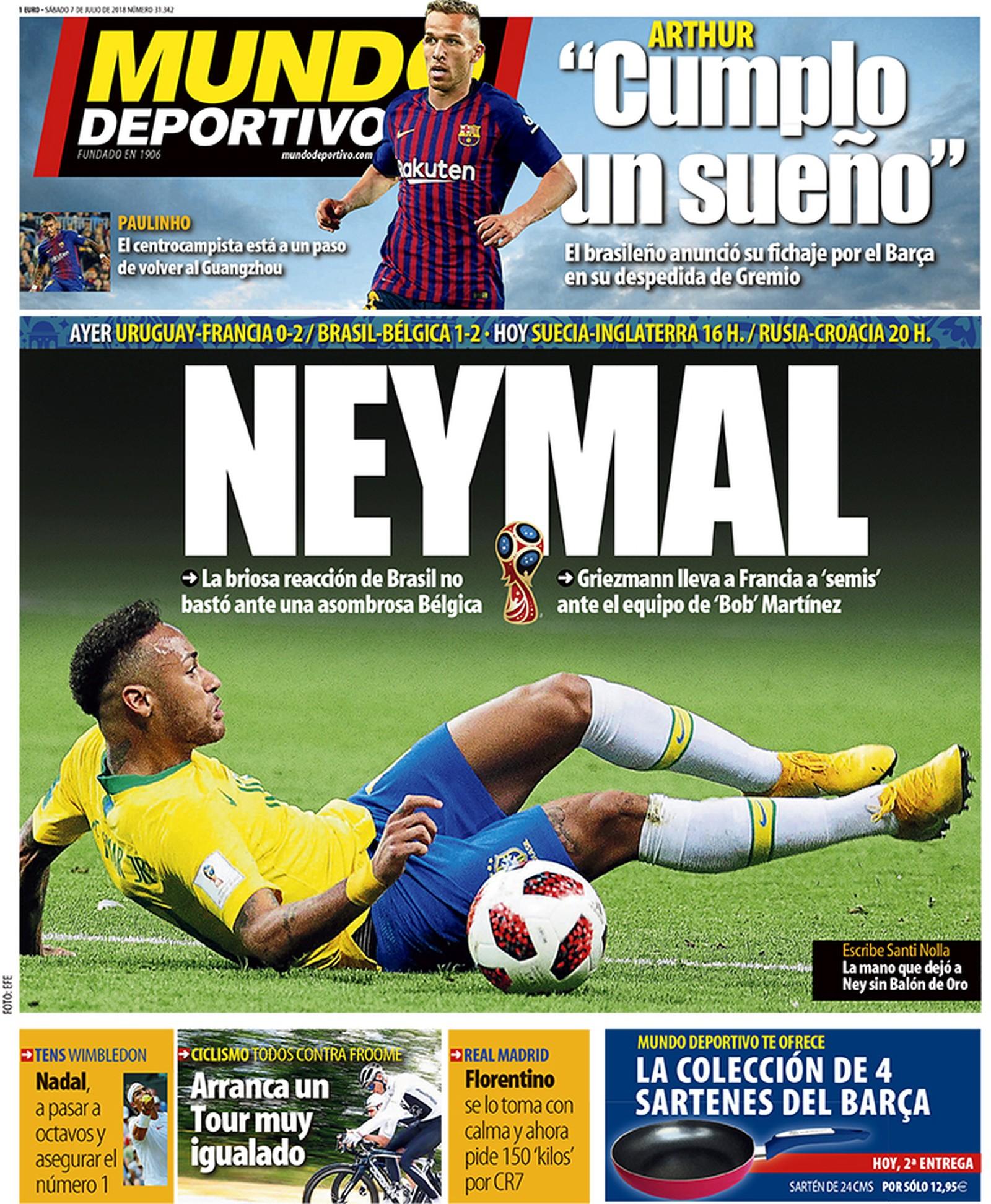 Jornais criticam Neymar