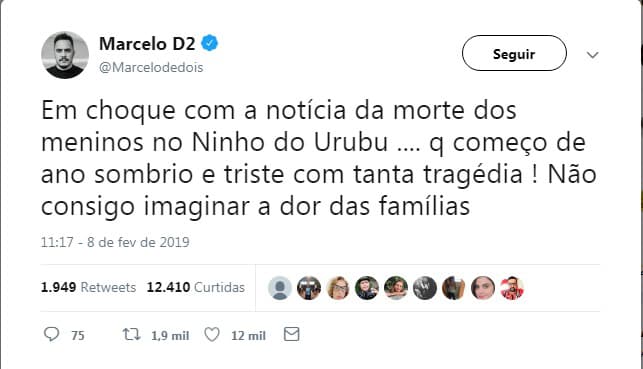 Marcelo D2 - tragédia no Ninho do Urubu