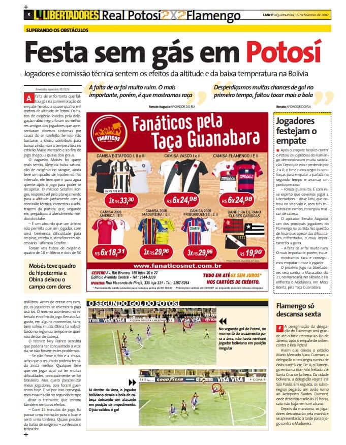 Real Potosí 2x2 Flamengo