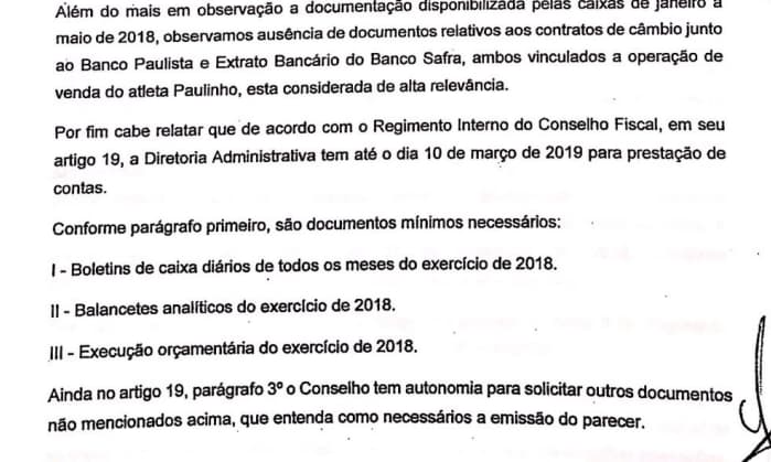 Documento Conselho Fiscal Vasco