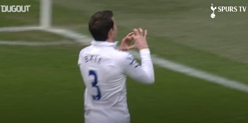 Bale comemora gol pelo Tottenham