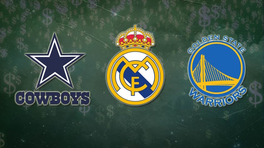Montagem - Cowboys, Real Madrid e Golden State Warriors