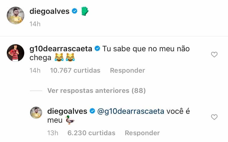 Diego Alves e Arrascaeta - Instagram