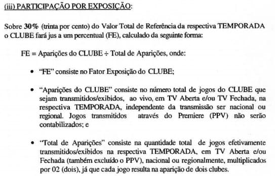 Contrato Flamengo x Globo - Atual