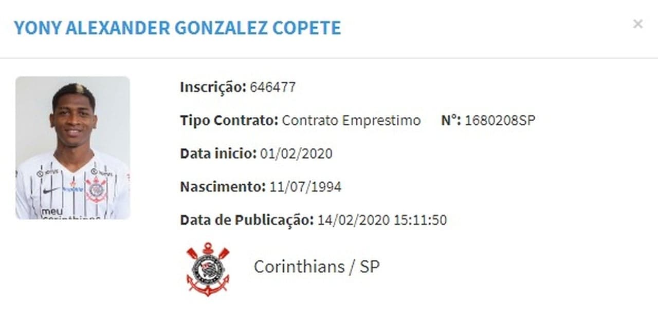 Yony González é o quinto reforço do Corinthians para esta temporada