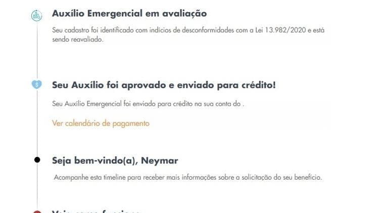 Neymar - auxílio emergencial