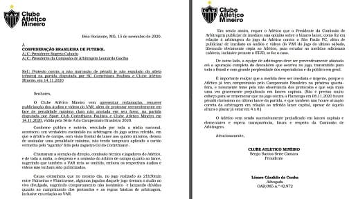 Cópia do ofício enviado à CBF para Rogério Caboclo e Leonardo Gaciba