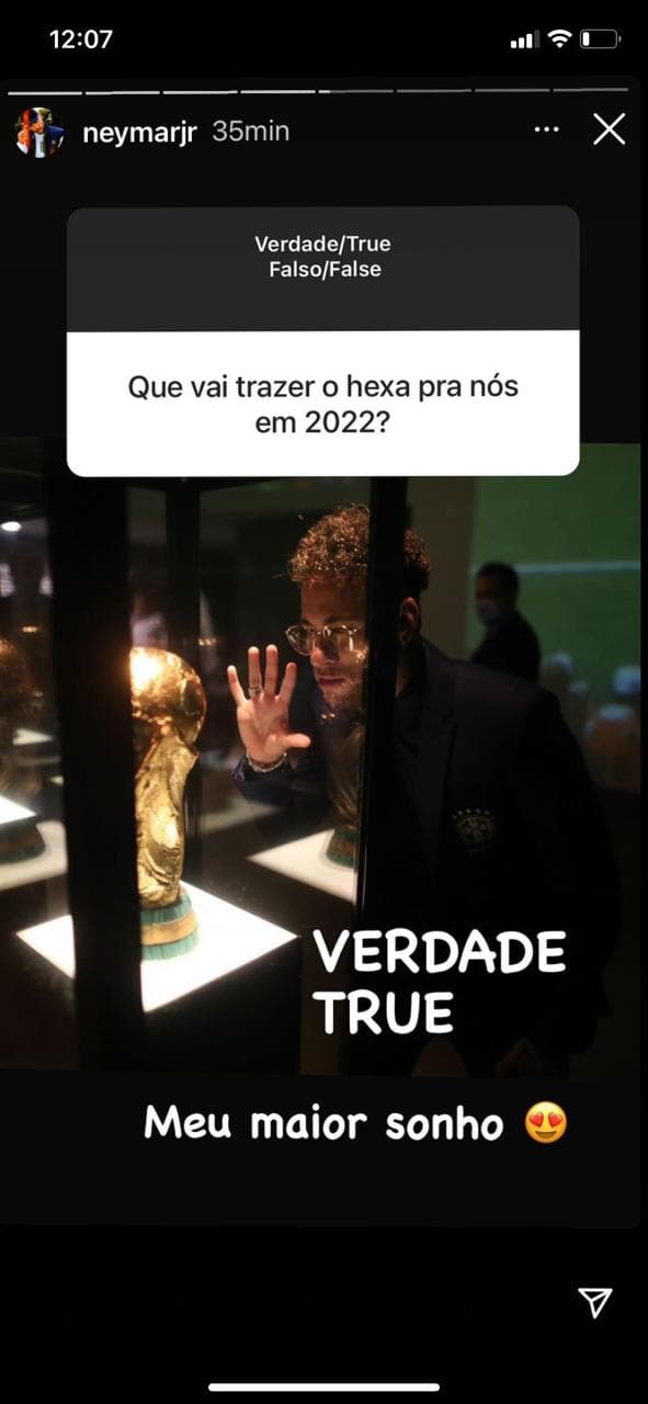Neymar - Stories sobre o Hexa