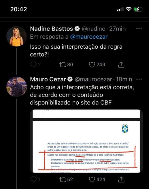 Nadine x Mauro Cezar - embate nas redes