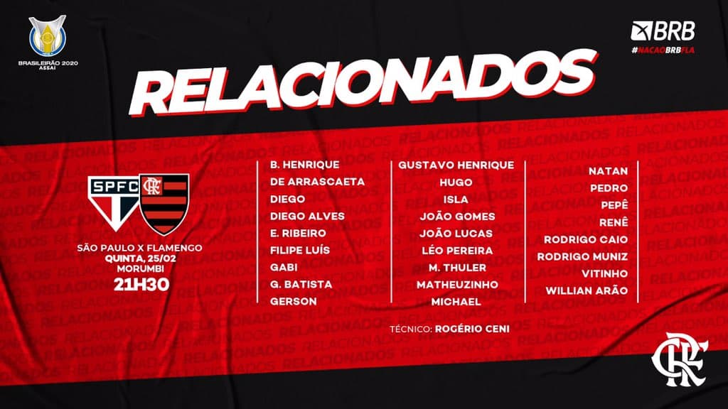 Flamengo x São Paulo - Relacionados