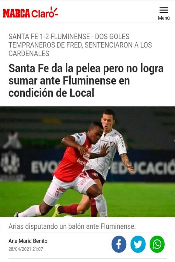 Santa fe x Fluminense