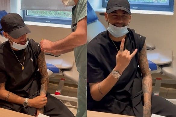 Neymar vacinado contra a Covid