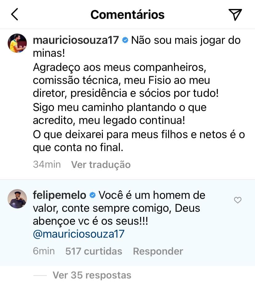 Comentário Felipe Melo Mauricio Souza