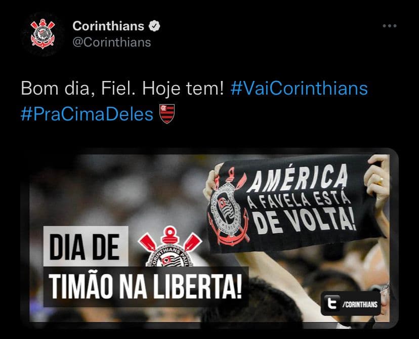 Tweet Corinthians Flamengo