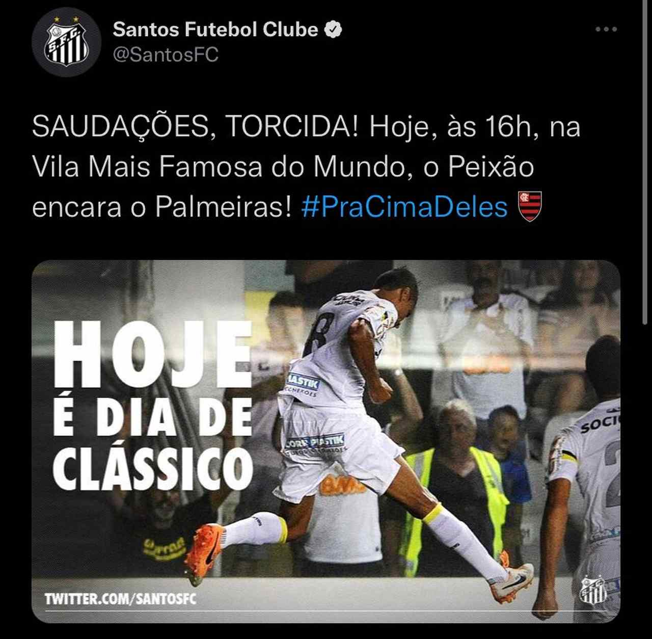 Tweet Santos Flamengo
