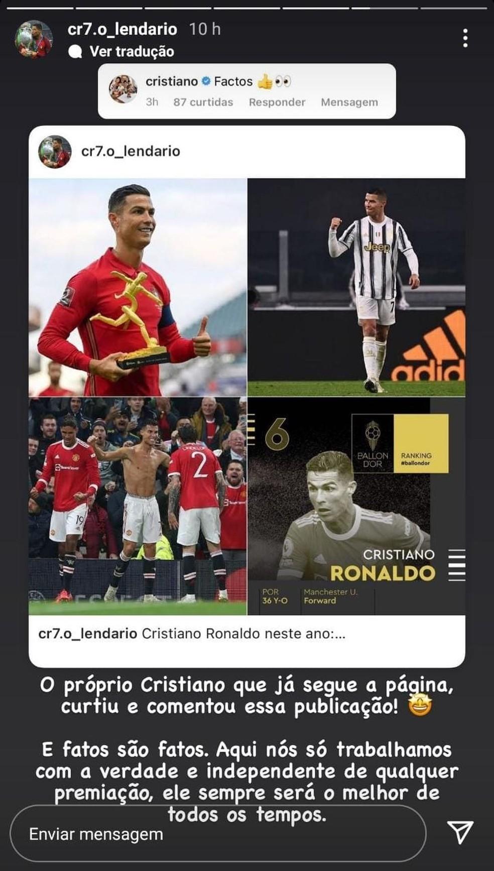 Cristiano Ronaldo sobre a Bola de Ouro