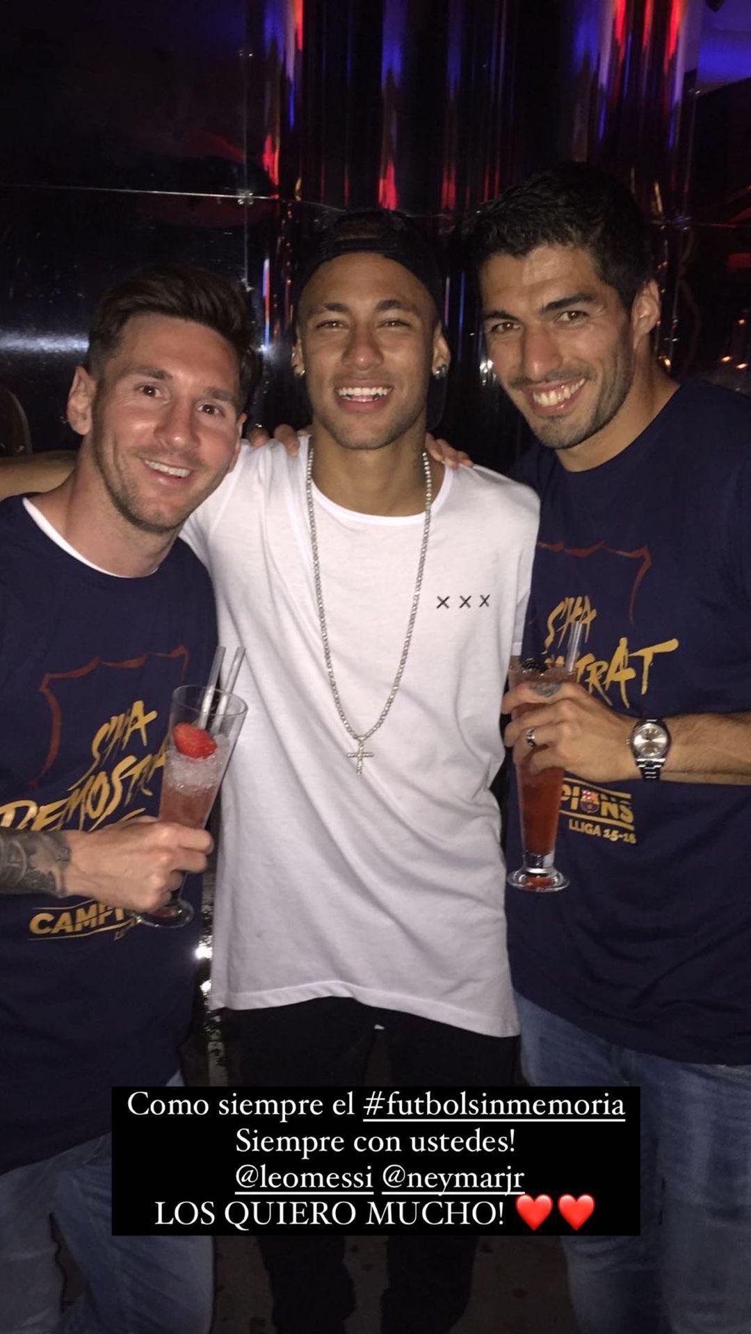 Messi, Neymar e Suárez - Instagram