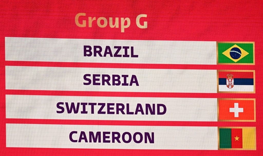 Grupo G - Copa do Mundo - Brasil, Sérvia, Suíça e Camarões