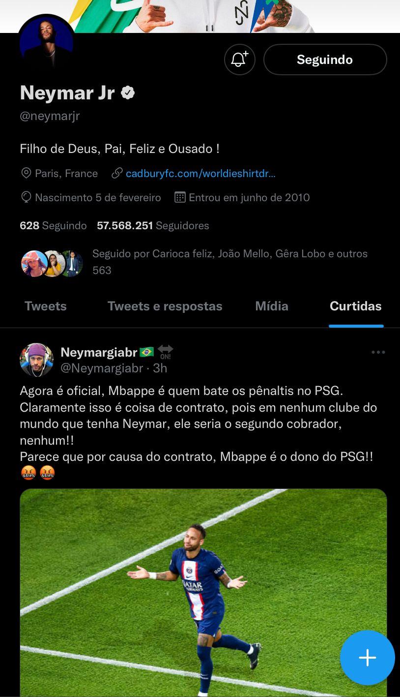 Neymar curte tweets com críticas a Mbappé