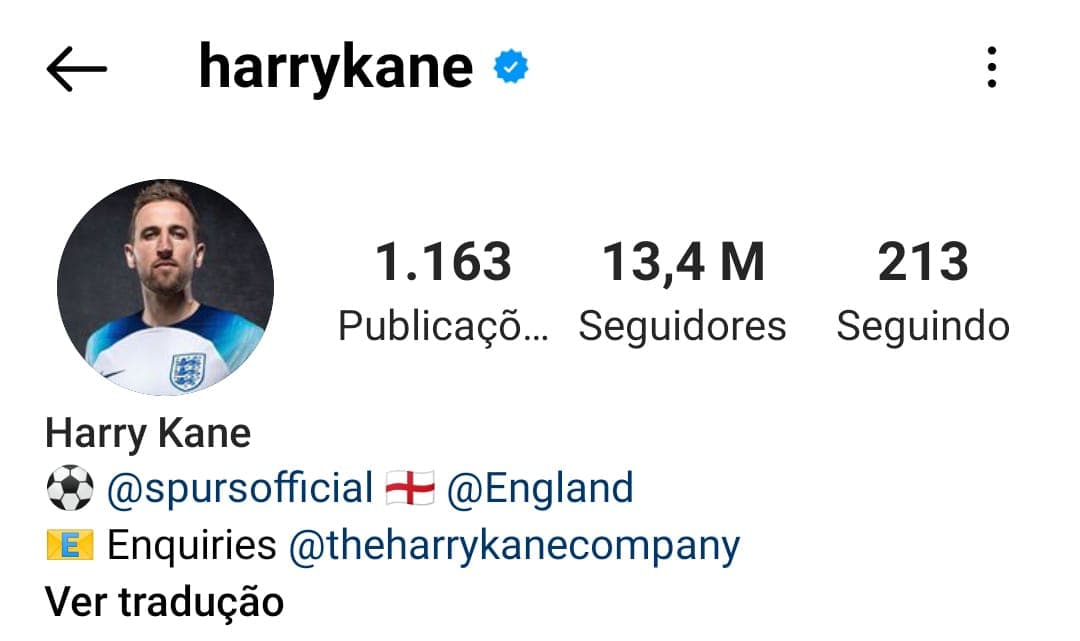 Instagram Harry Kane