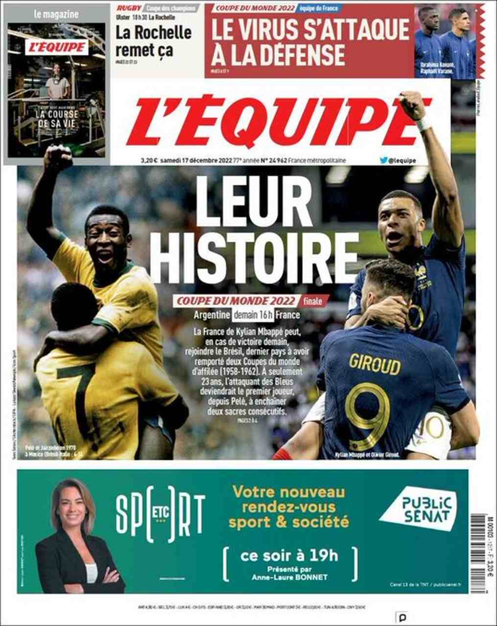 Mbappé e Pelé capa jornal L'Equipe