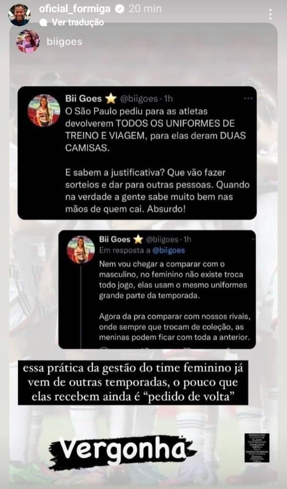Postagem Formiga São Paulo Feminino