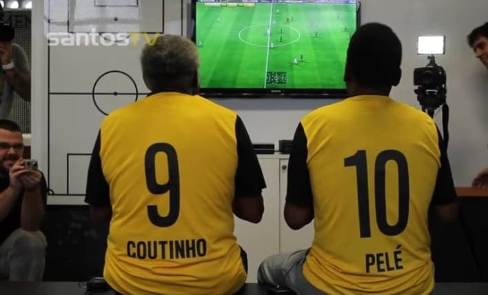 Pelé e Coutinho jogam Fifa